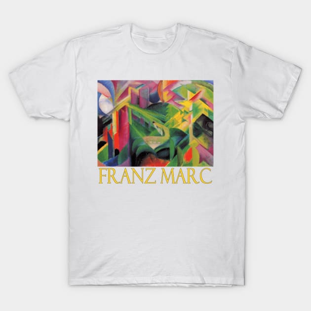 Deer in a Monastery Garden by Franz Marc T-Shirt by Naves